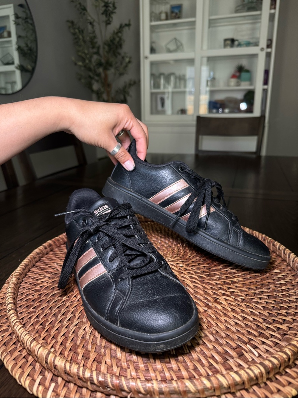 Adidas Cloud Foam Black and Pink Womens 7